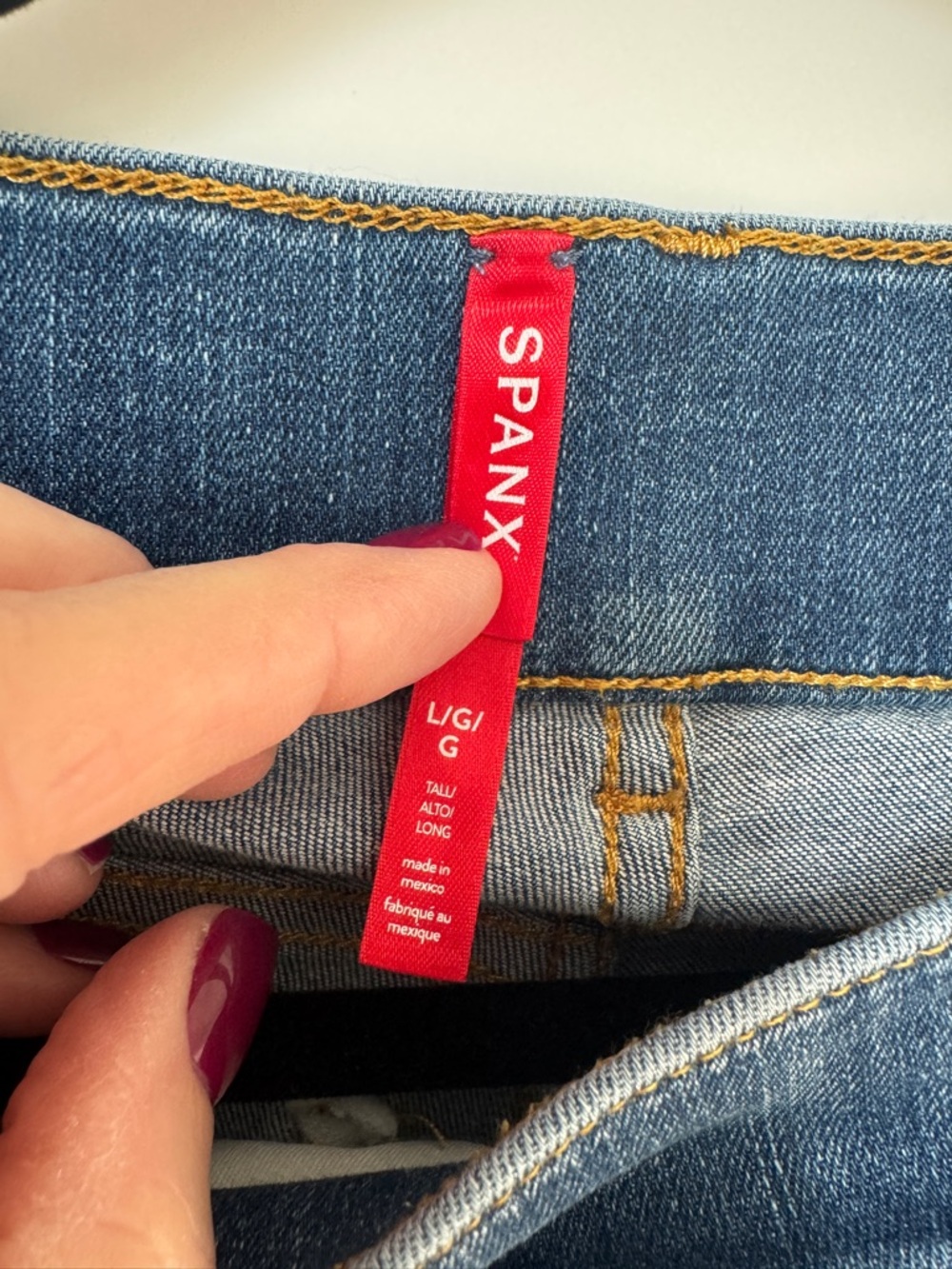 SPANX Blue High-Rise Wide Leg Jeans Large 33” inseam - Picture 3 of 7